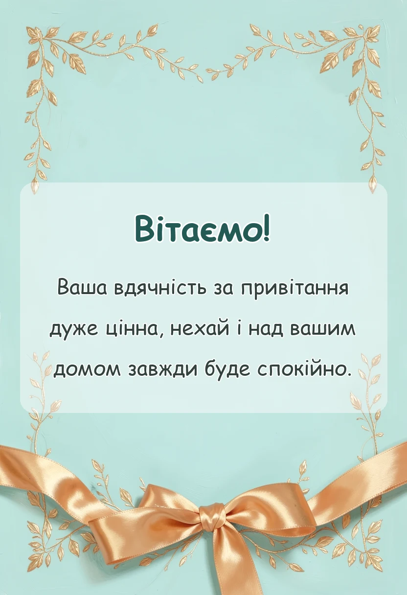 красива листівка: подяка за побажання мирного неба