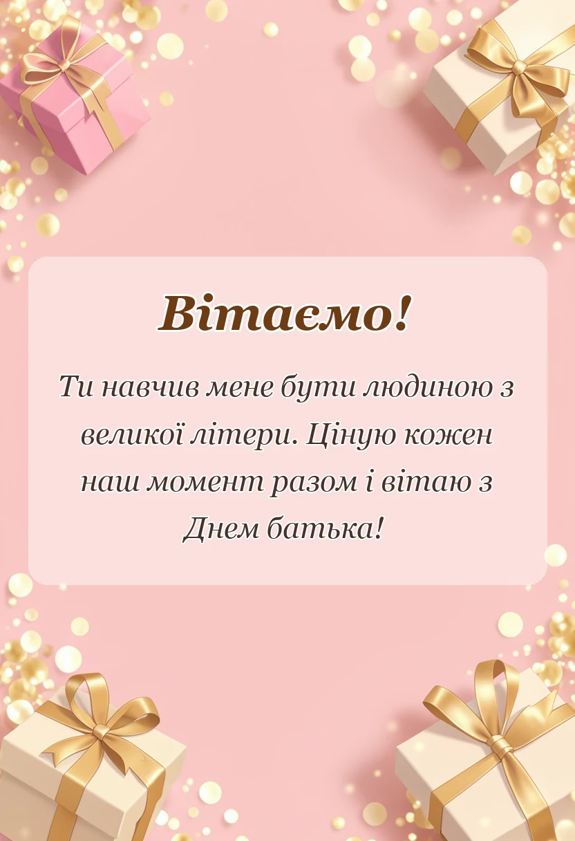красива листівка: привітання з днем батька своїми словами