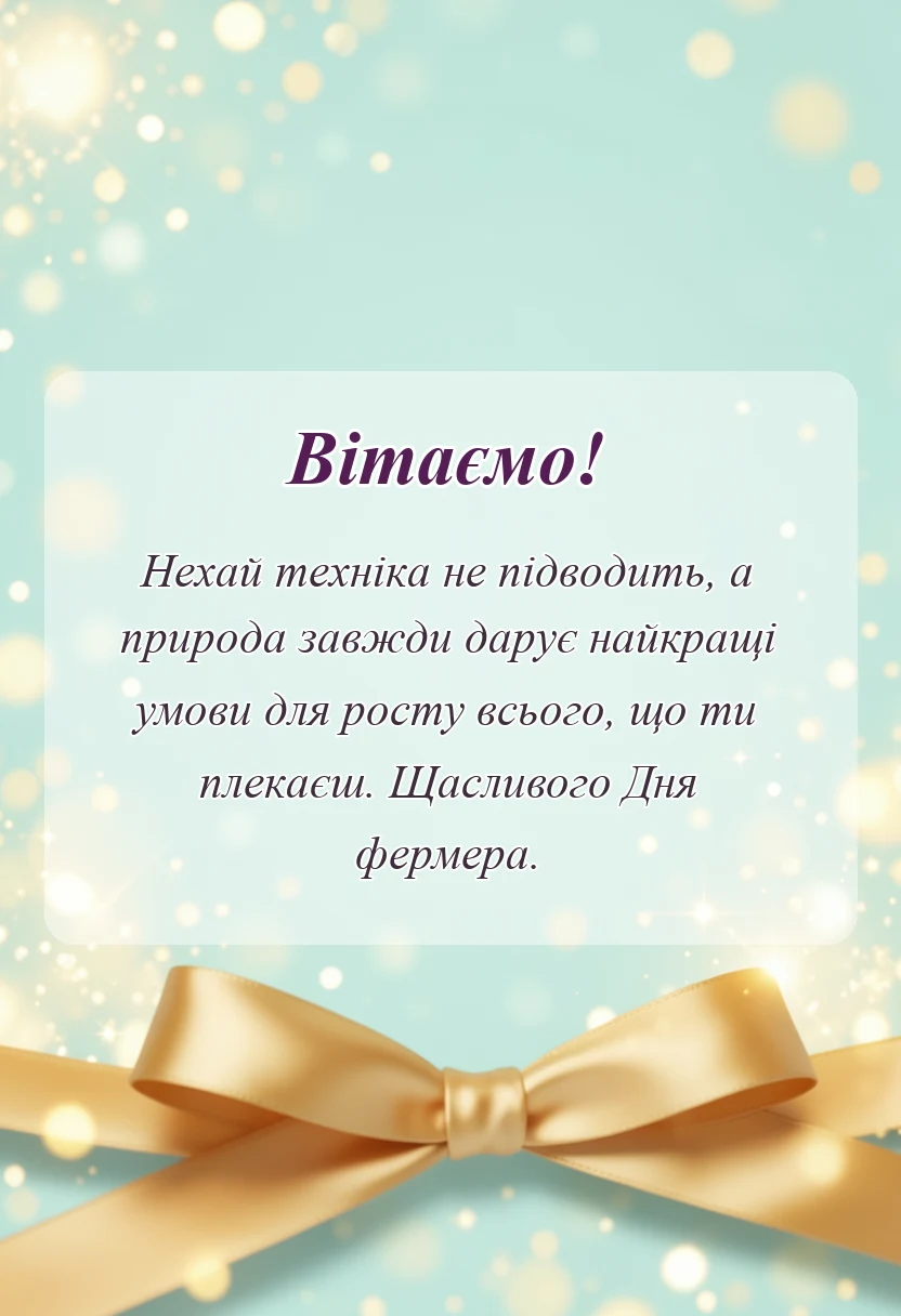 святкова картинка: привітання з днем фермера