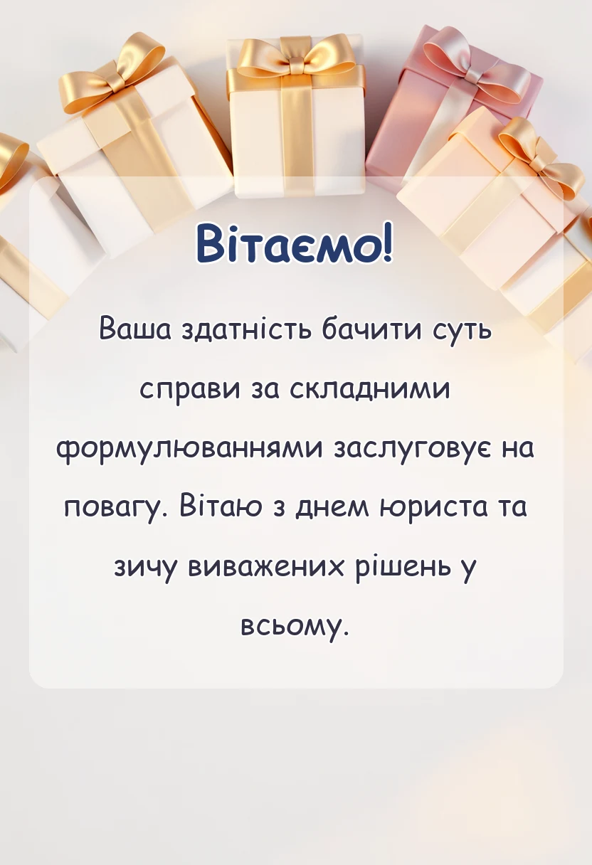 вітальна листівка - привітання з днем юриста
