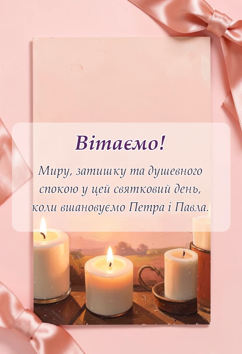 вітальна листівка - привітання з петром і павлом