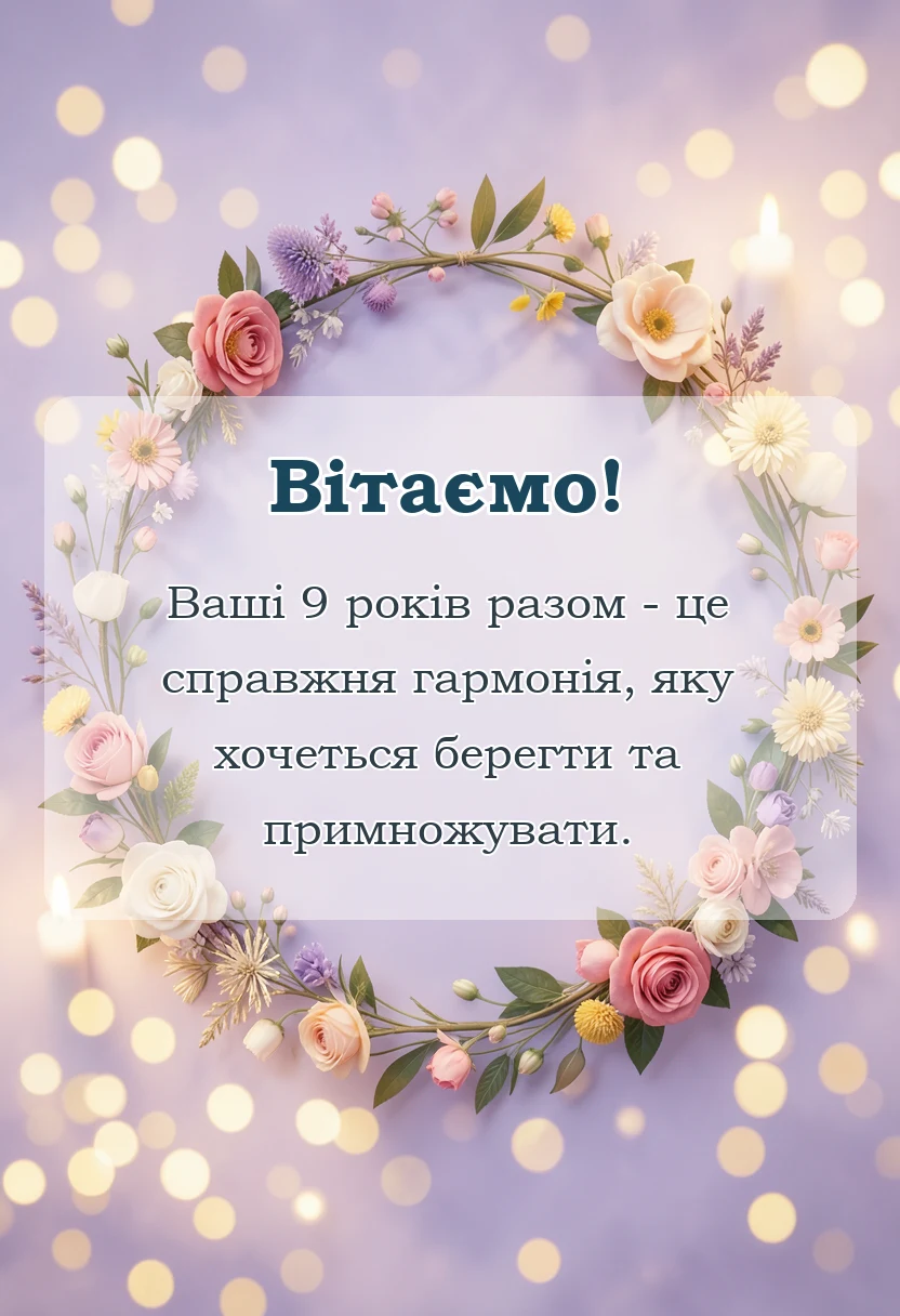 вітальна листівка - привітання з фаянсовим весіллям