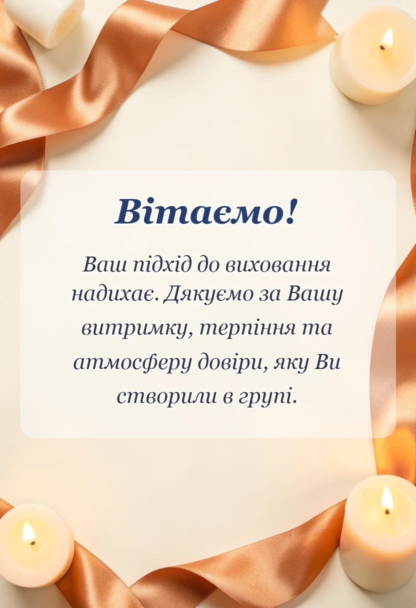 красива листівка: слова подяки вихователю
