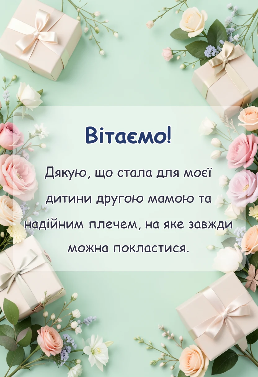 унікальна листівка - подяка за довіру бути хресною