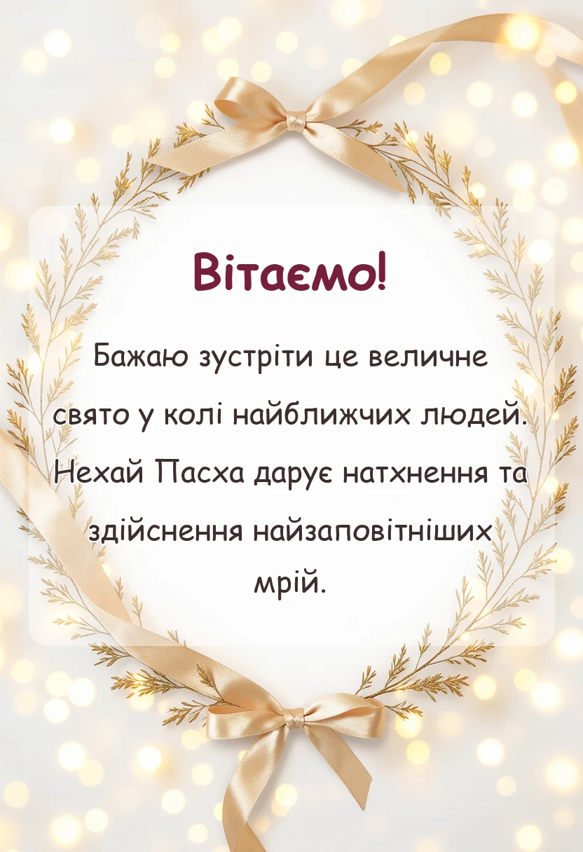 вітальна листівка - привітання з пасхою своїми словами короткі
