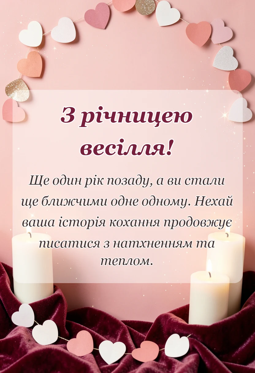 вітальна листівка - привітання з річницями весілля