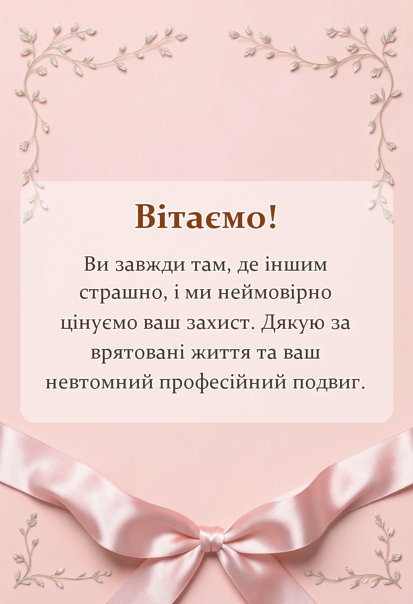 листівка з побажанням - подяка пожежникам своїми словами