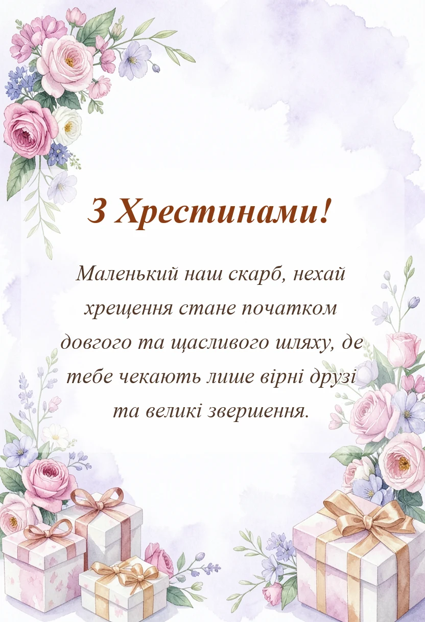 листівка з побажанням - що побажати на хрестини хлопчику