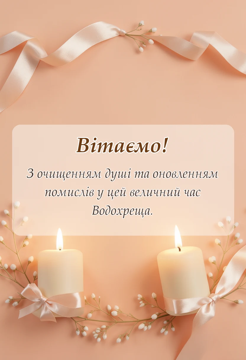 листівка з побажанням - привітання з щедрим вечором і йорданом