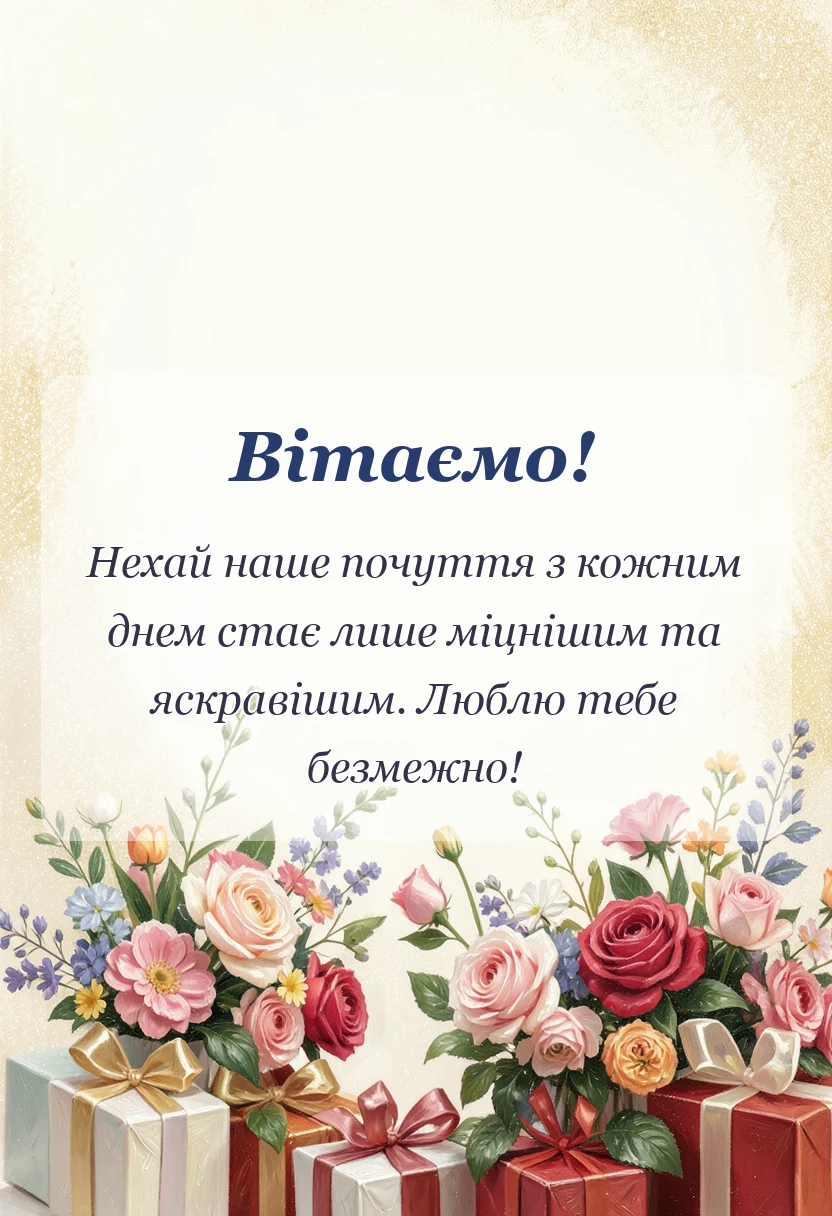 вітальна листівка - побажання на день закоханих