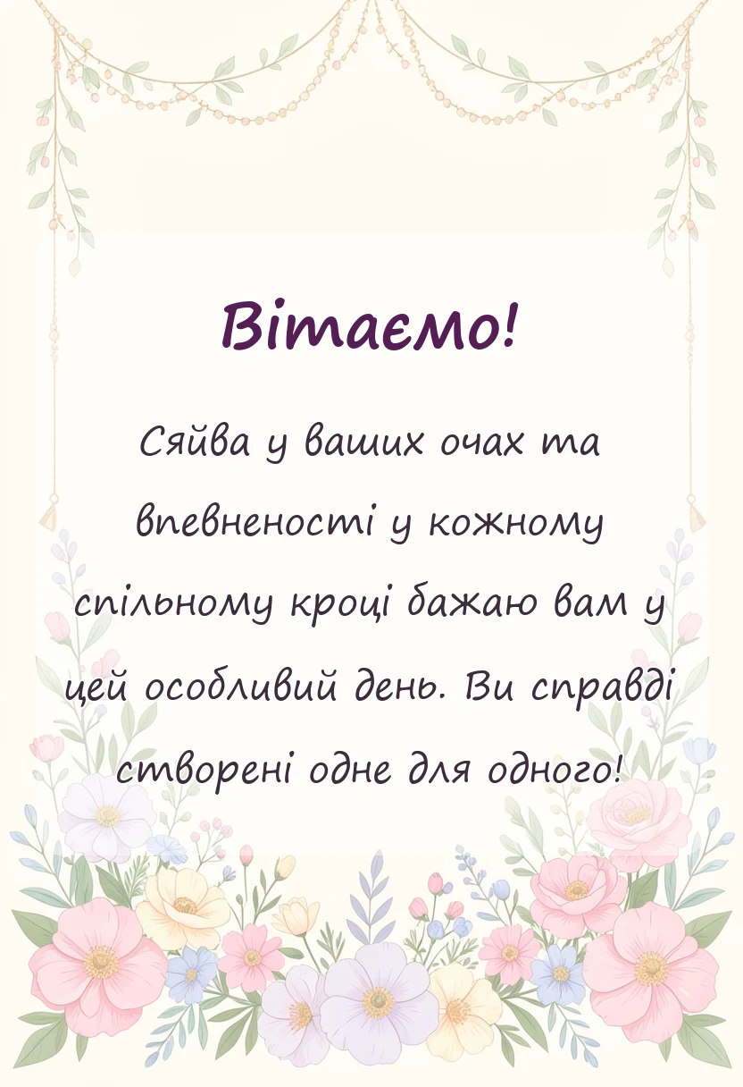 вітальна листівка - привітання на бірюзове весілля