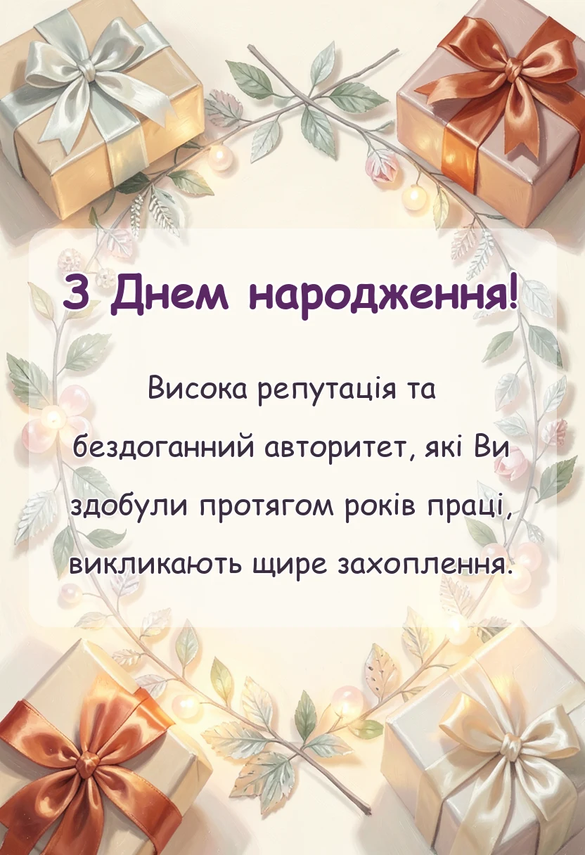вітальна листівка - привітання з днем народження до ювілею