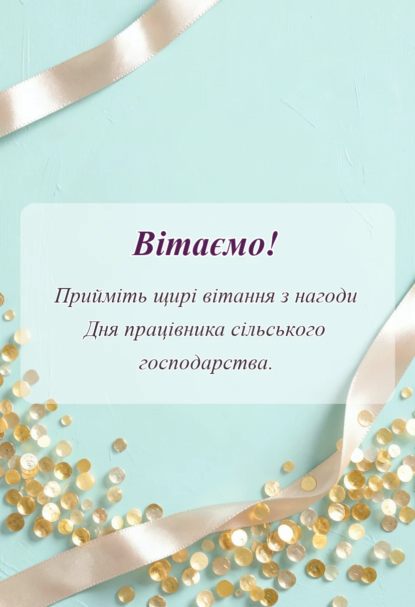 вітальна листівка - привітання з днем працівника сільського господарства