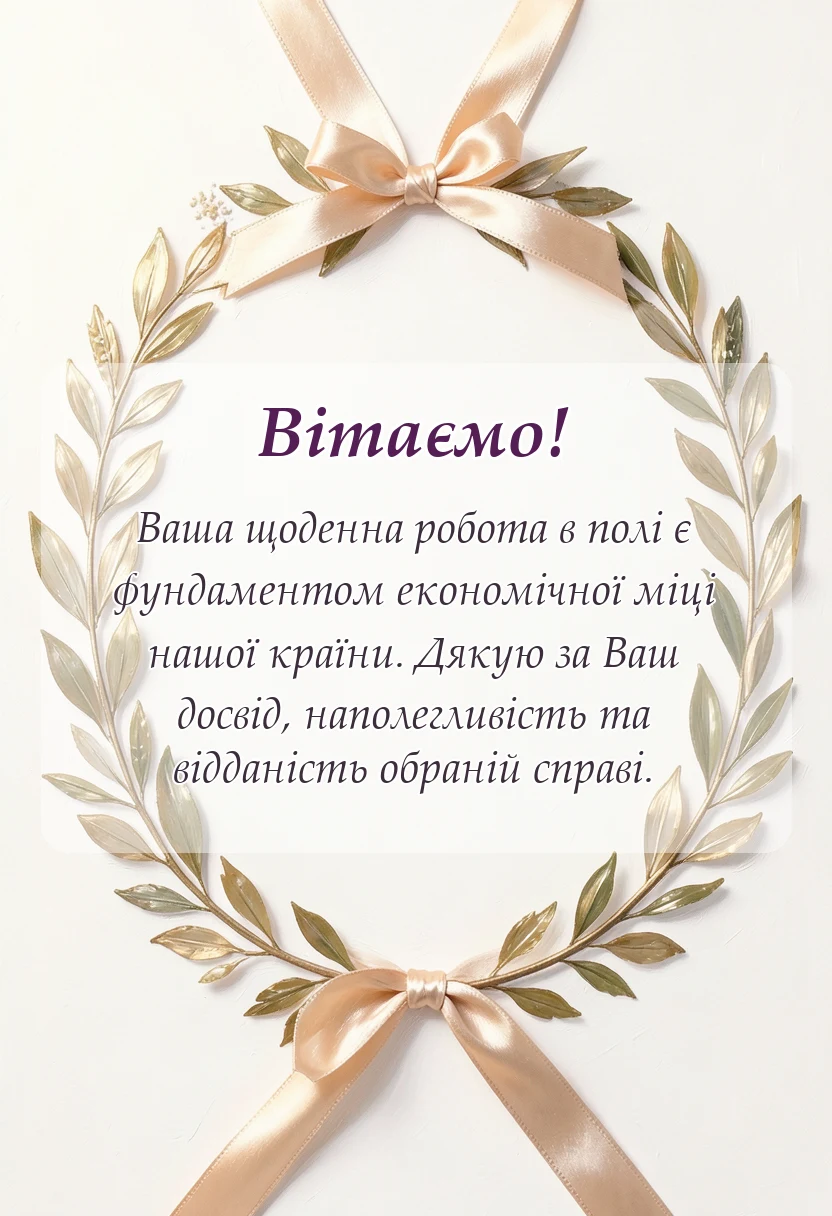 унікальна листівка - привітання з днем працівника сільського господарства своїми словами