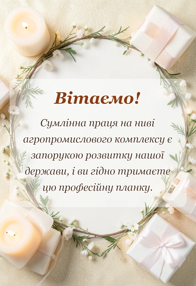 унікальна листівка - привітання з днем фермера