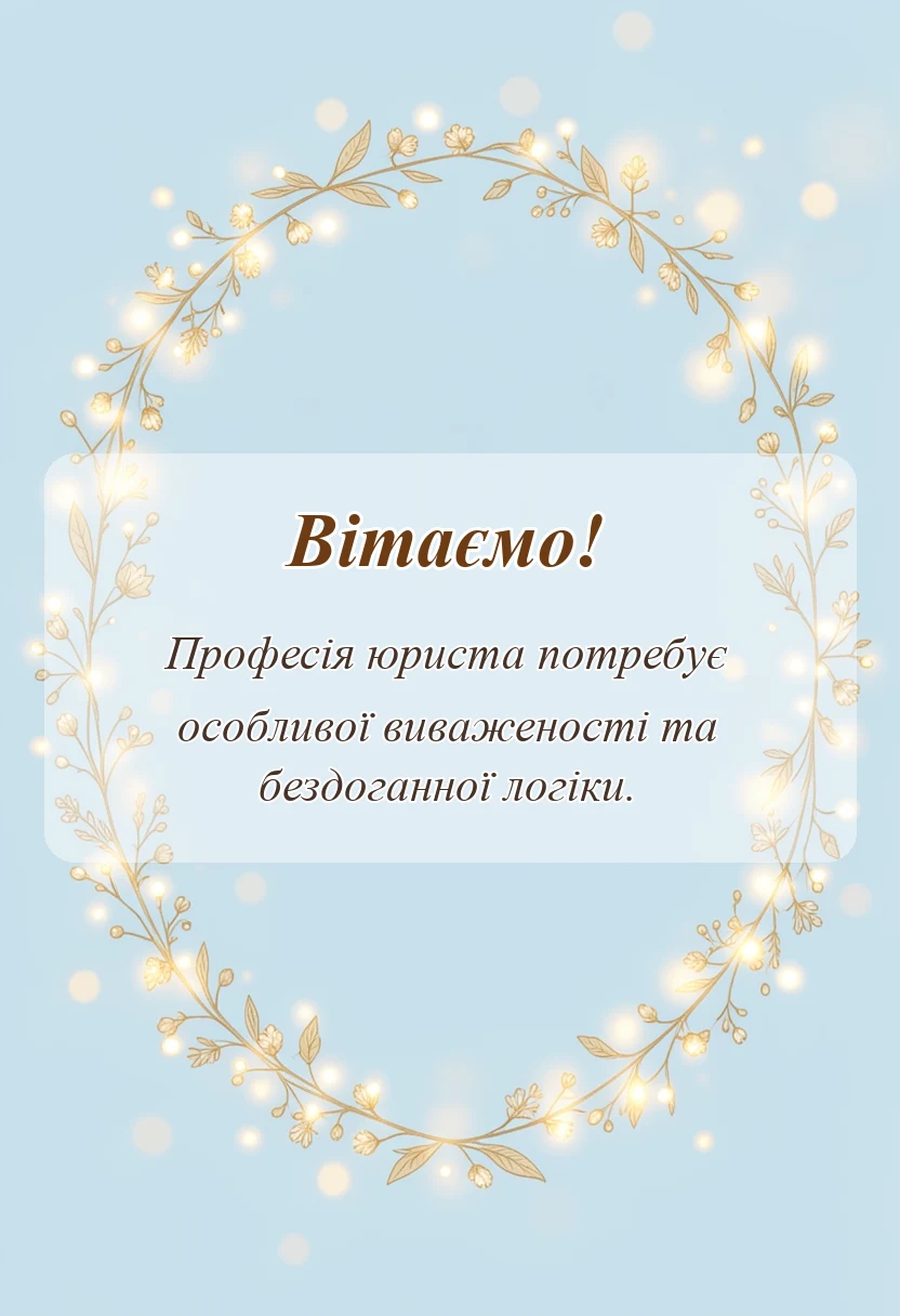 унікальна листівка - привітання з днем юриста