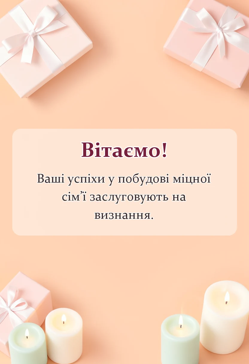 красива листівка: привітання з річницею весілля 3 роки