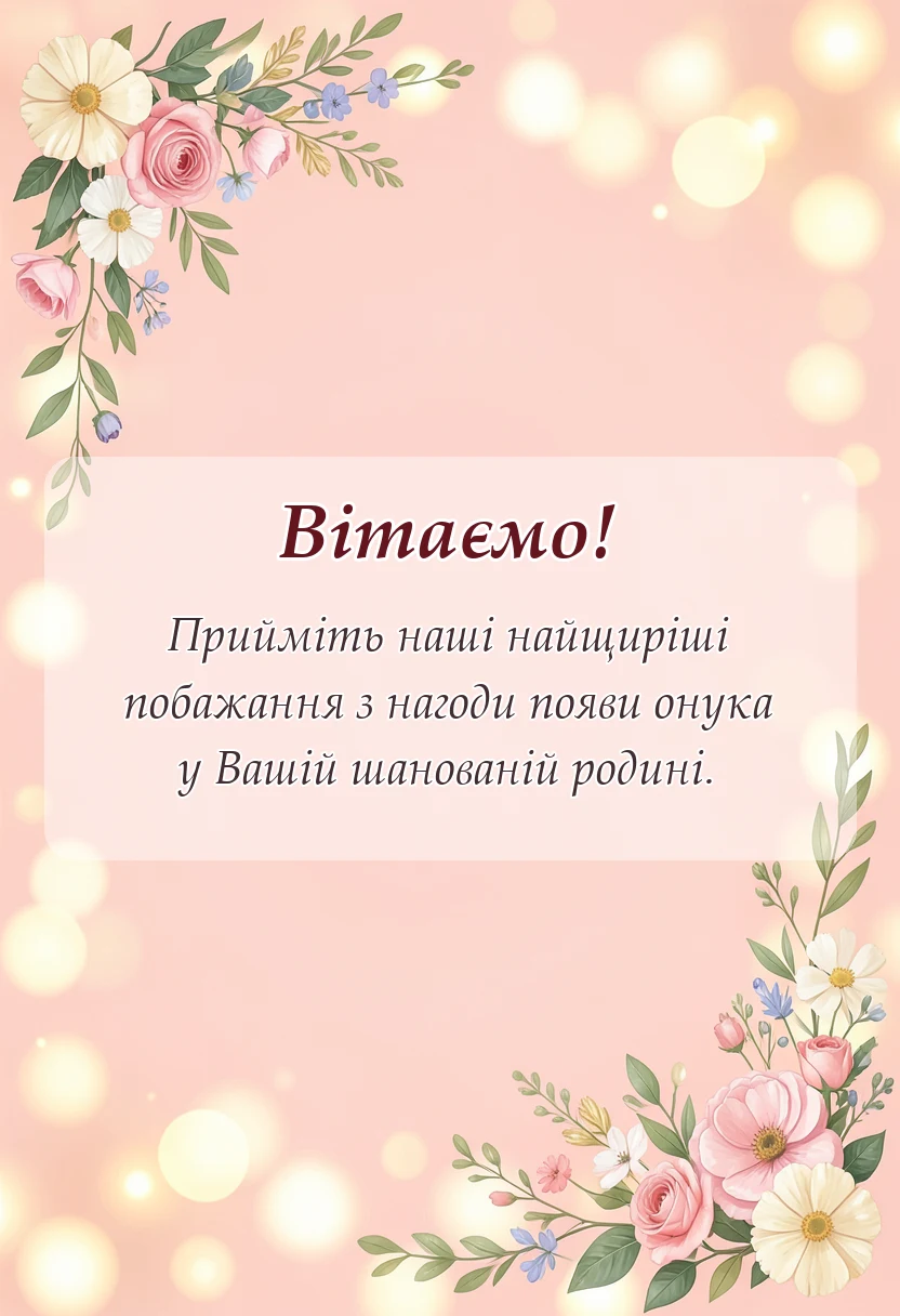 вітальна листівка - прикольні привітання з народженням онука для дідуся і бабусі