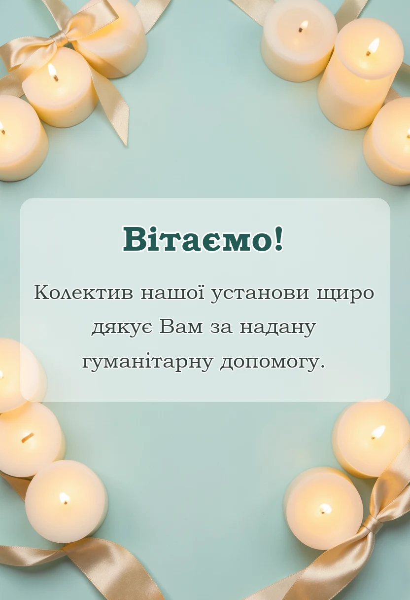 святкова картинка: подяка за гуманітарну допомогу зразок