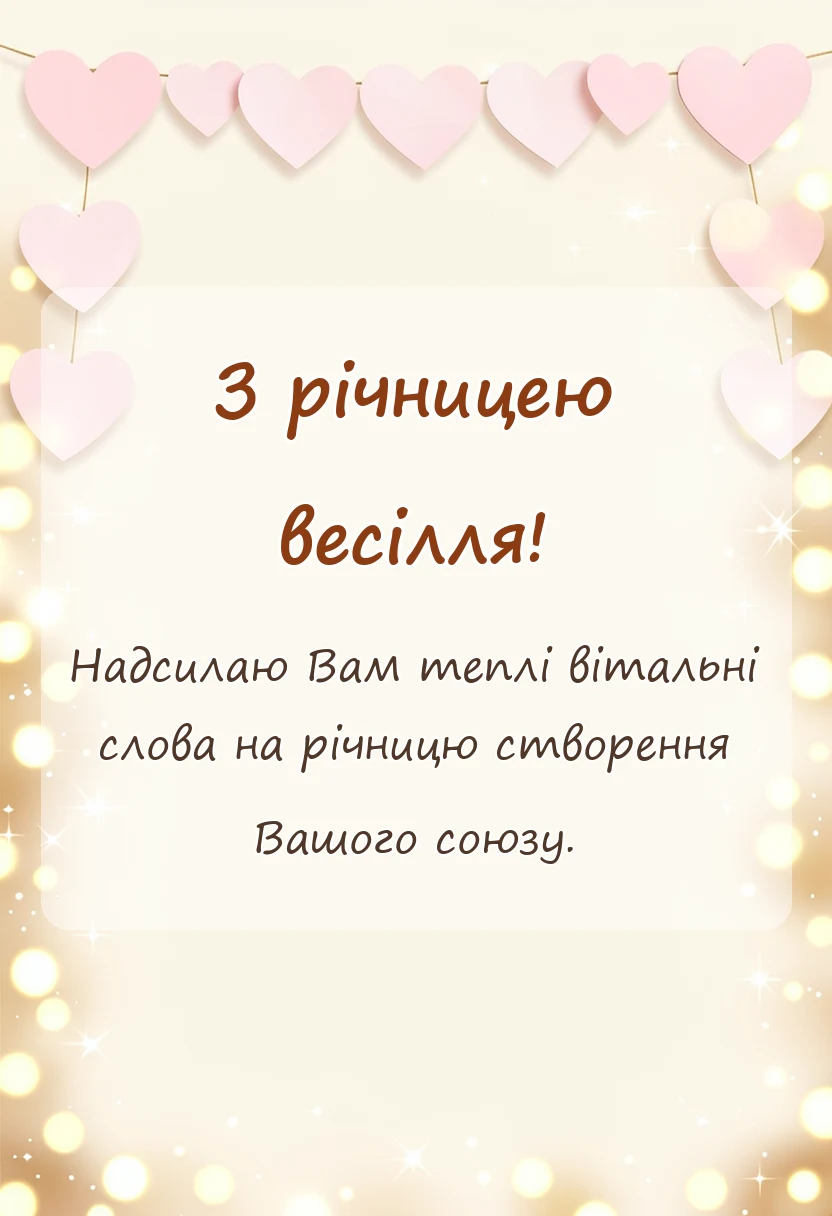 святкова картинка: привітання з річницями весілля