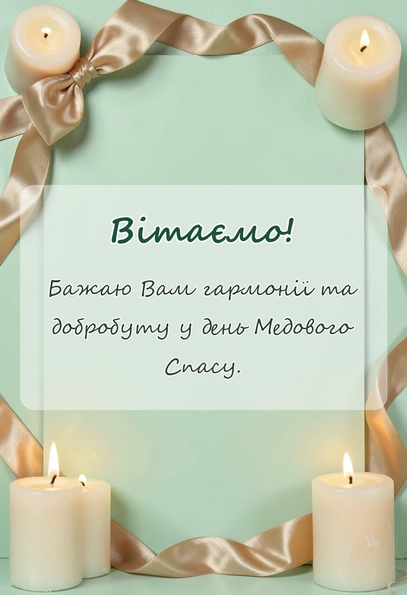 вітальна листівка - вітання з медовим спасом