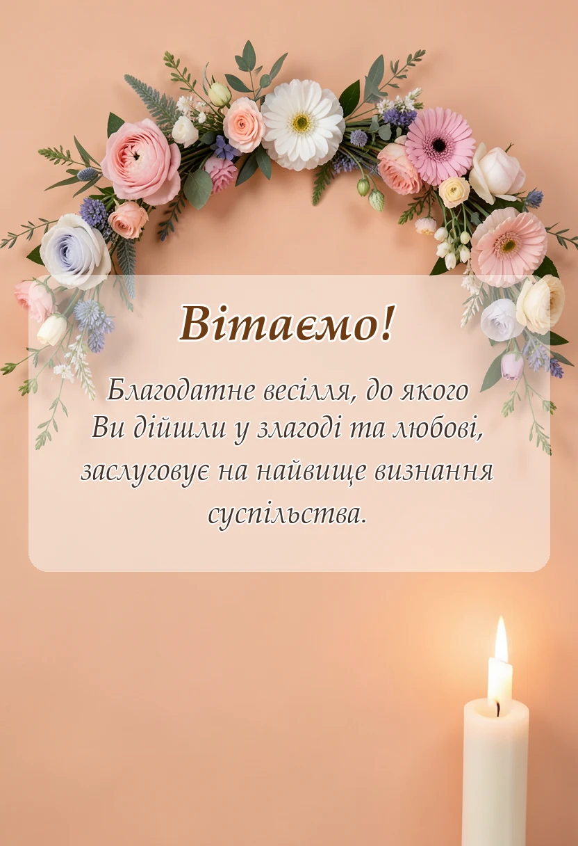 вітальна листівка - привітання з 70 роками весілля
