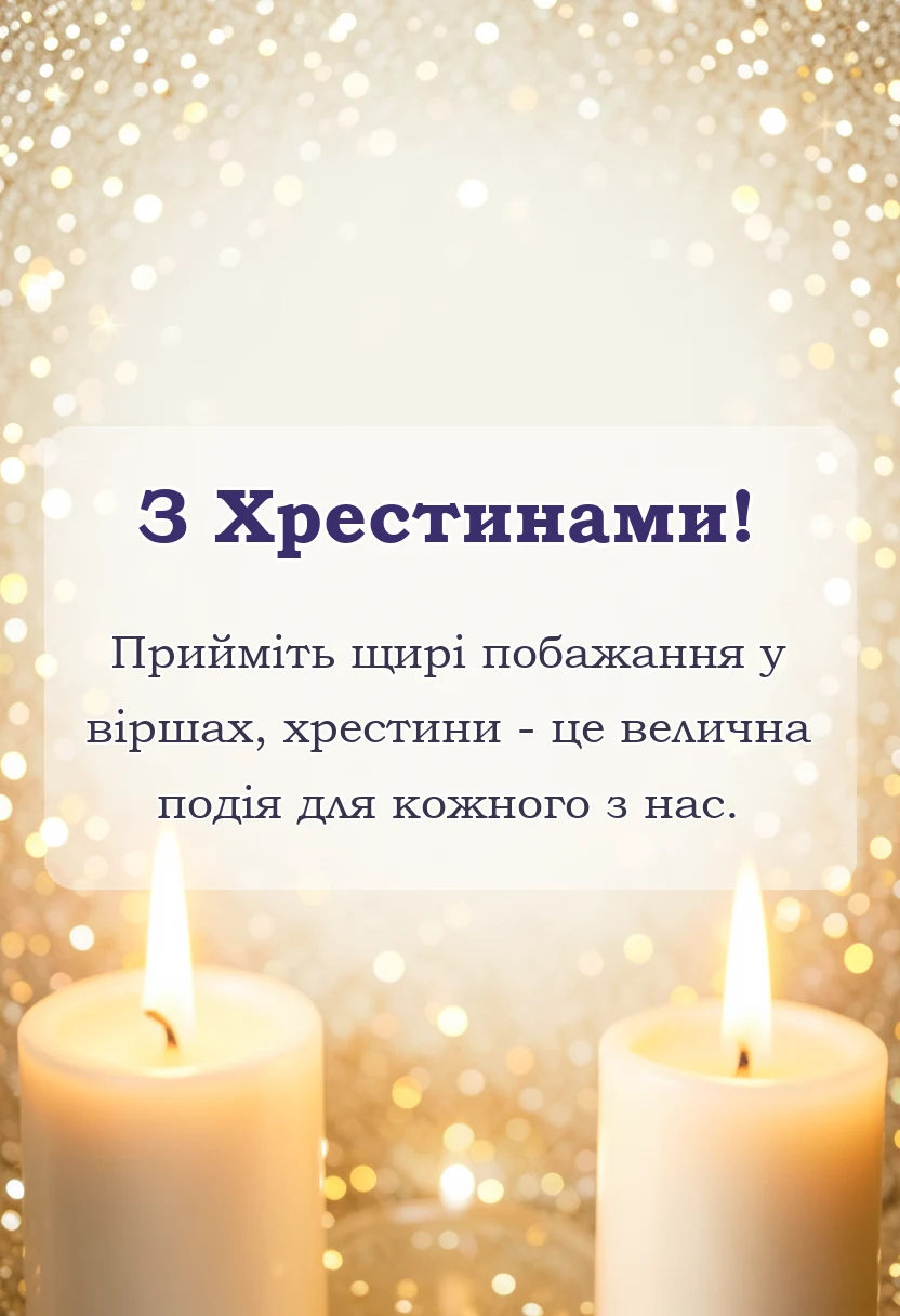 листівка з побажанням - привітання з хрестинами у віршах
