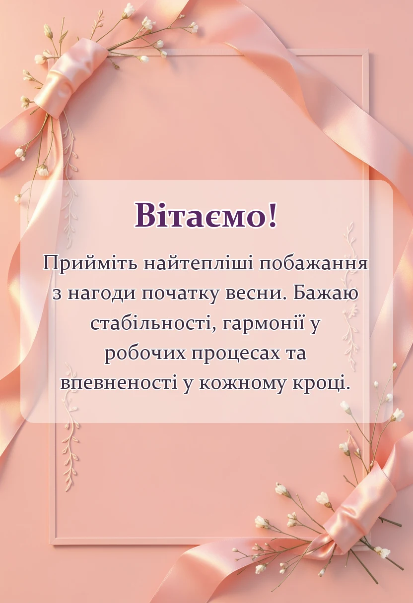 унікальна листівка - привітання з першим днем весни