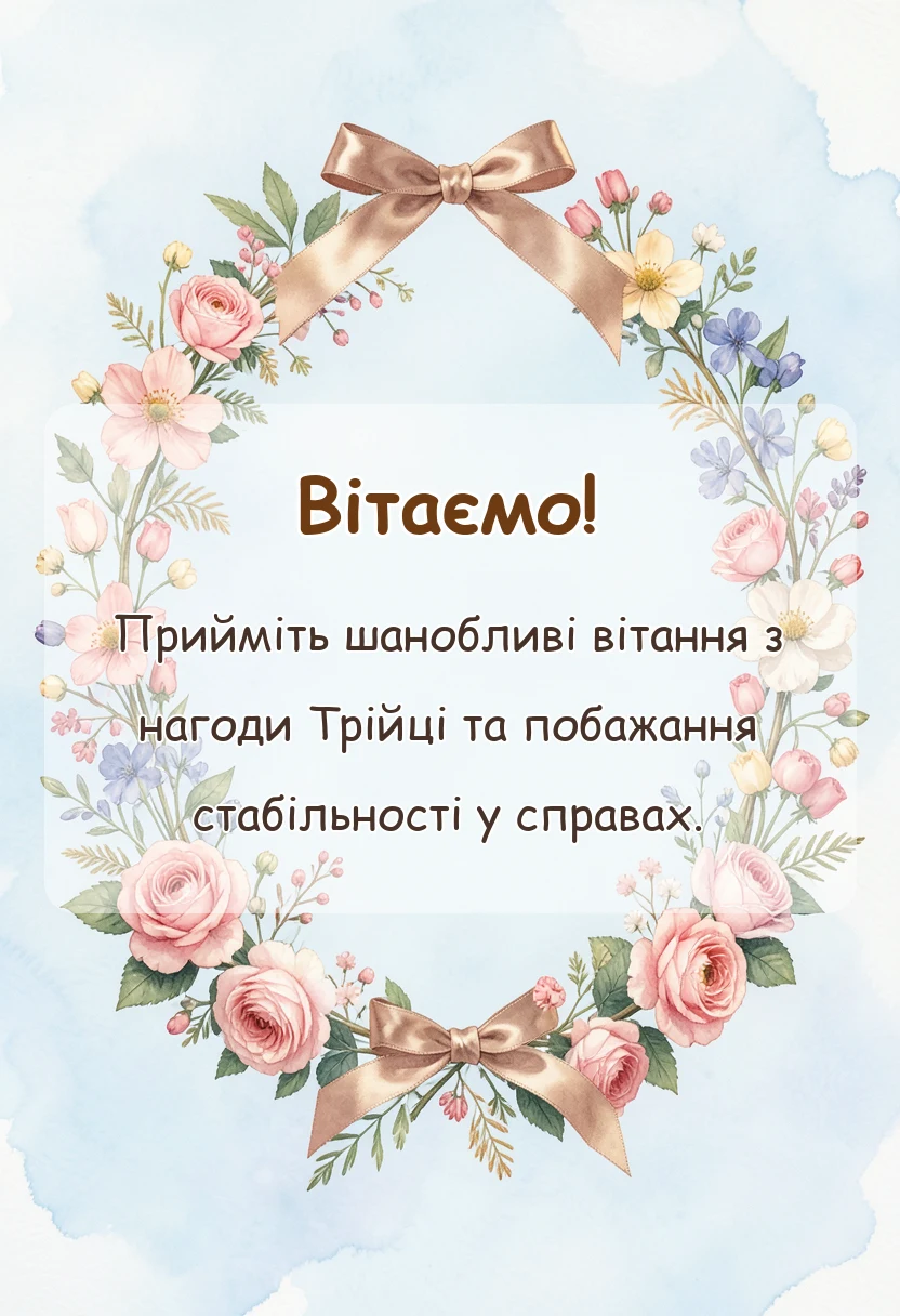 унікальна листівка - привітання з трійцею у віршах