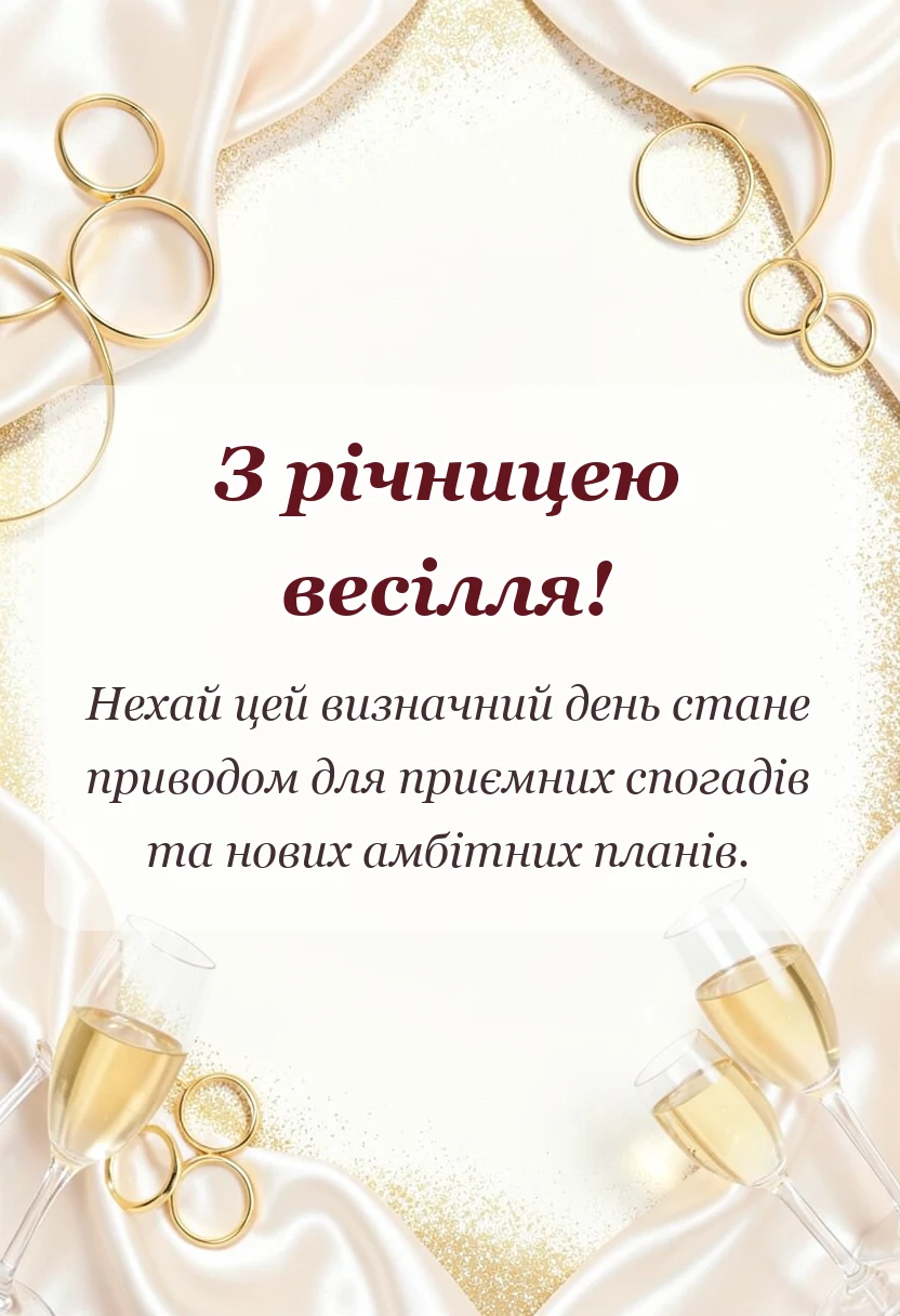 листівка з побажанням - привітання з річницями весілля