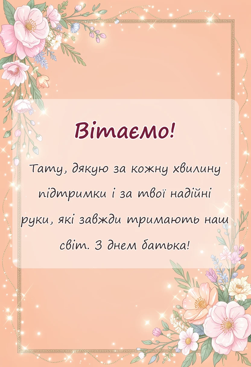 унікальна листівка - привітання з днем батька своїми словами