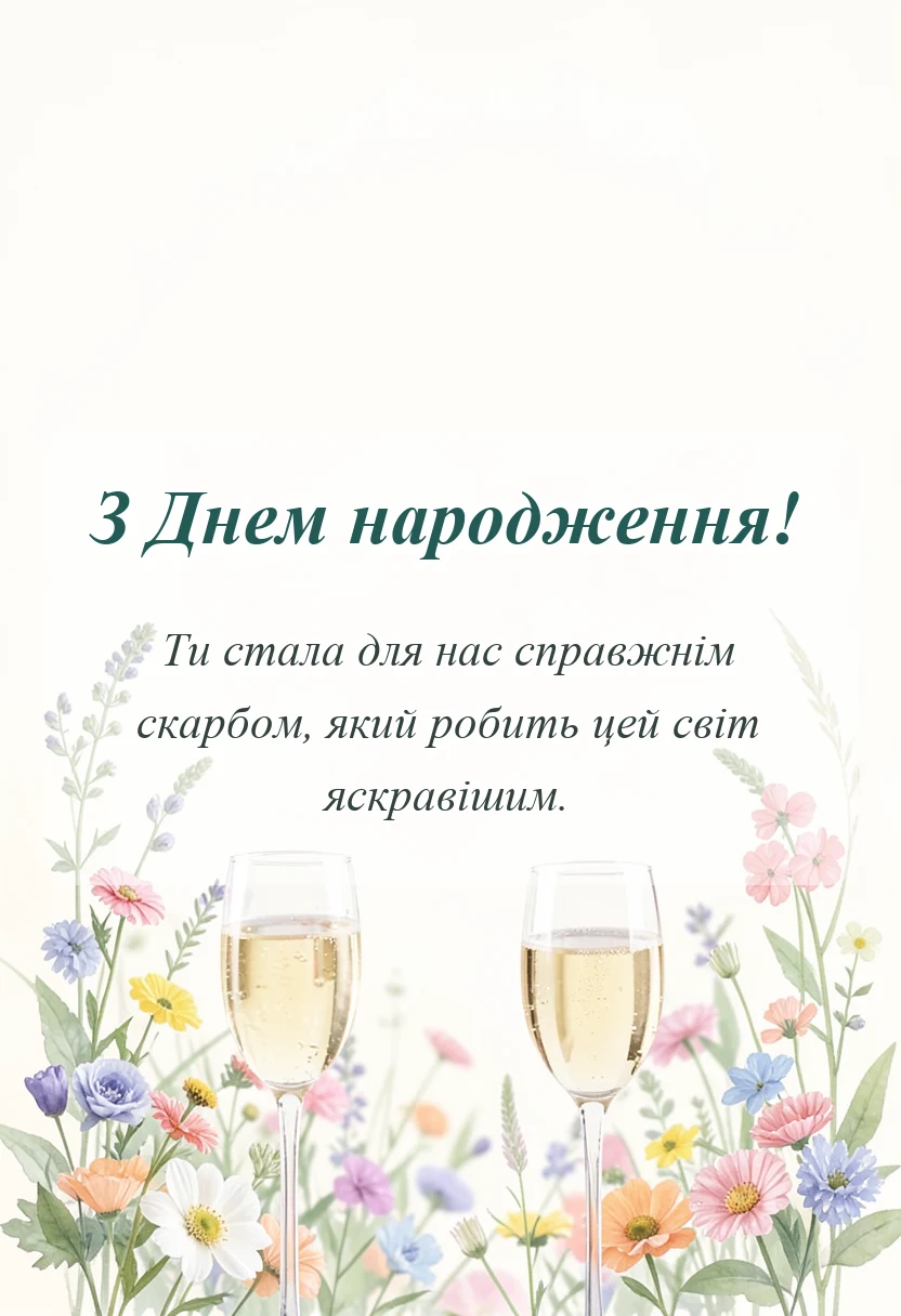 унікальна листівка - привітання з днем народження онучки
