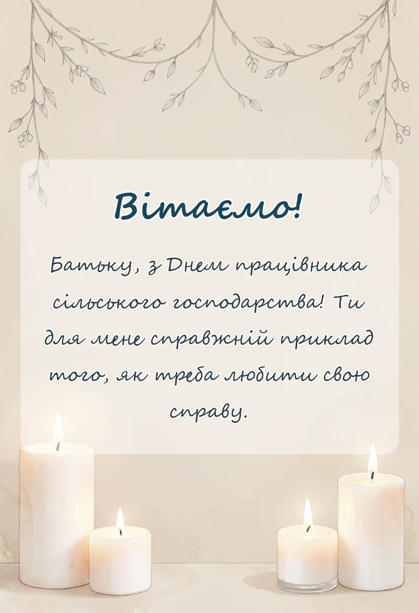 листівка з побажанням - привітання з днем працівника сільського господарства