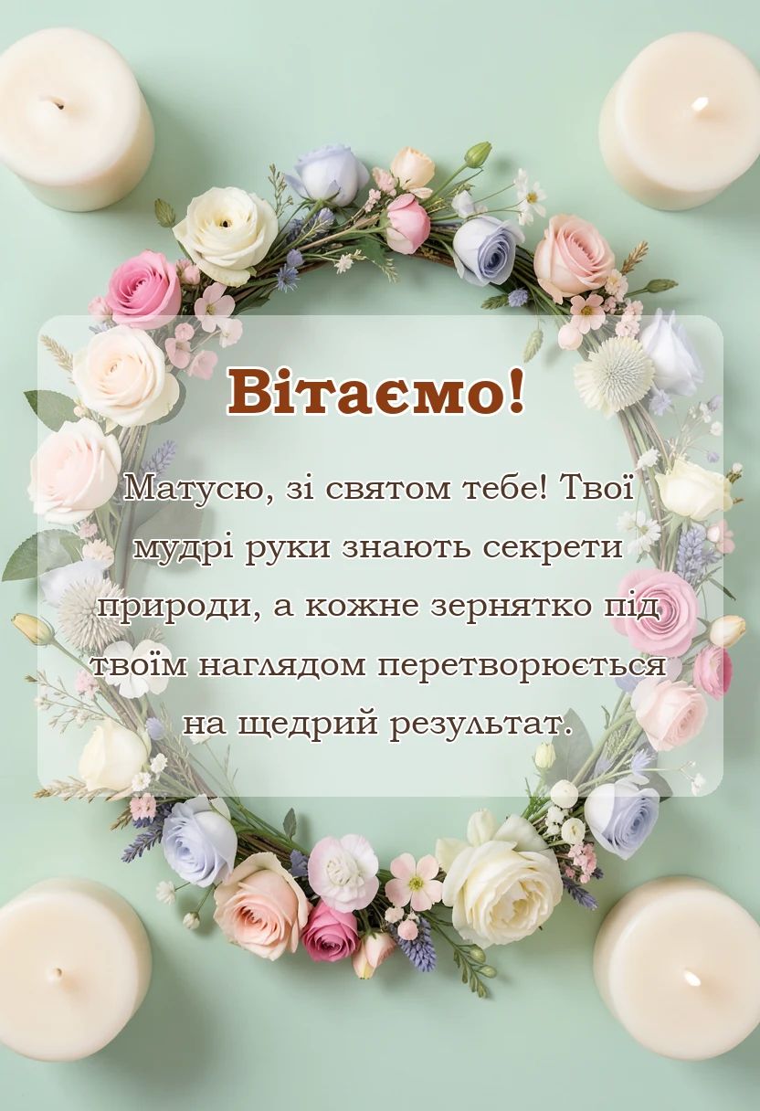 вітальна листівка - привітання з днем фермера