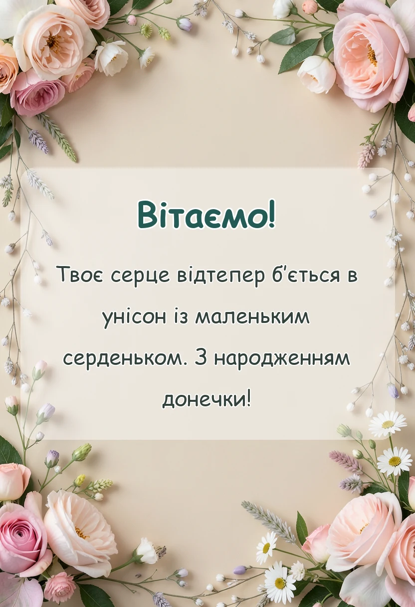 листівка з побажанням - картинки з народженням донечки