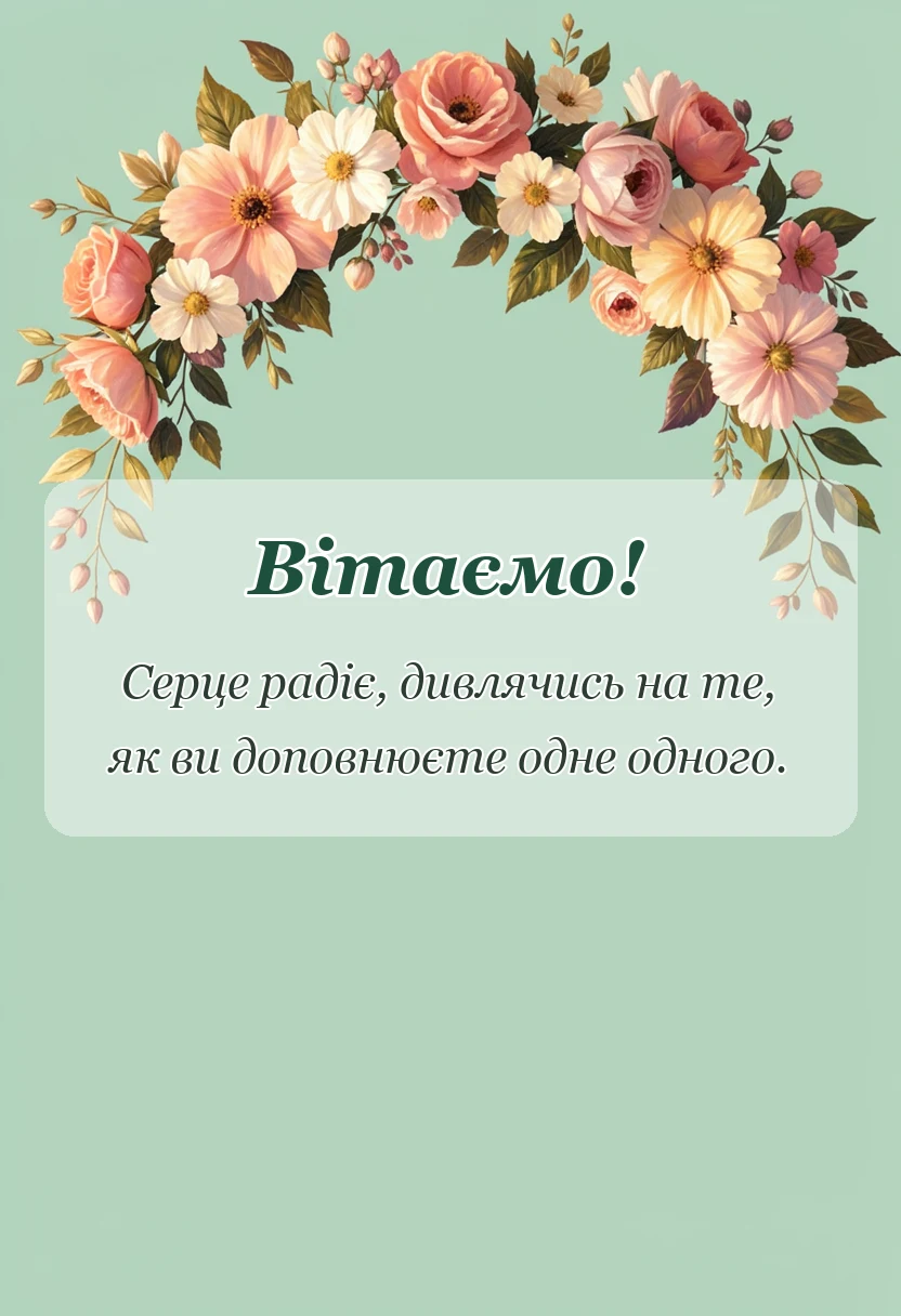 листівка з побажанням - привітання з річницею весілля 3 роки