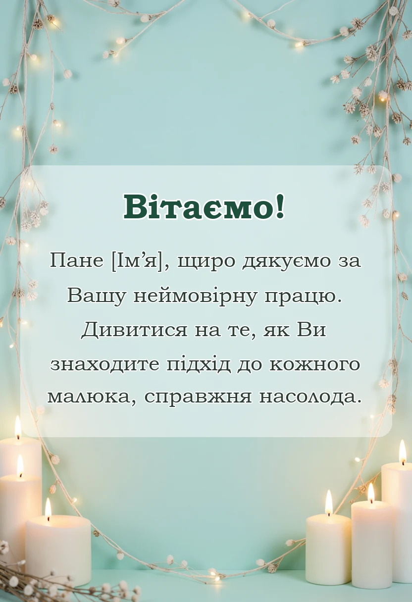 святкова картинка: слова подяки вихователю