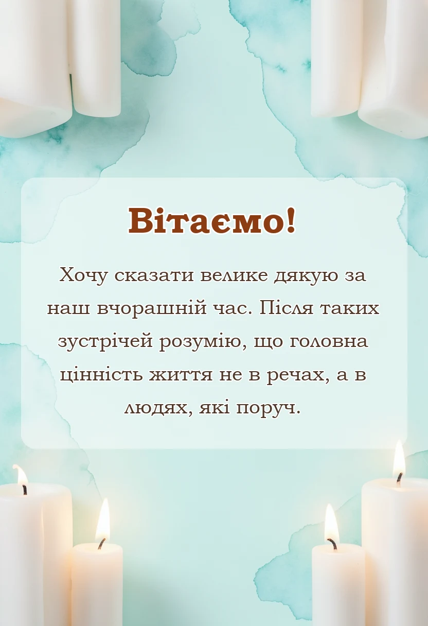 вітальна листівка - слова подяки за гарно проведений час для друзів учителів колег
