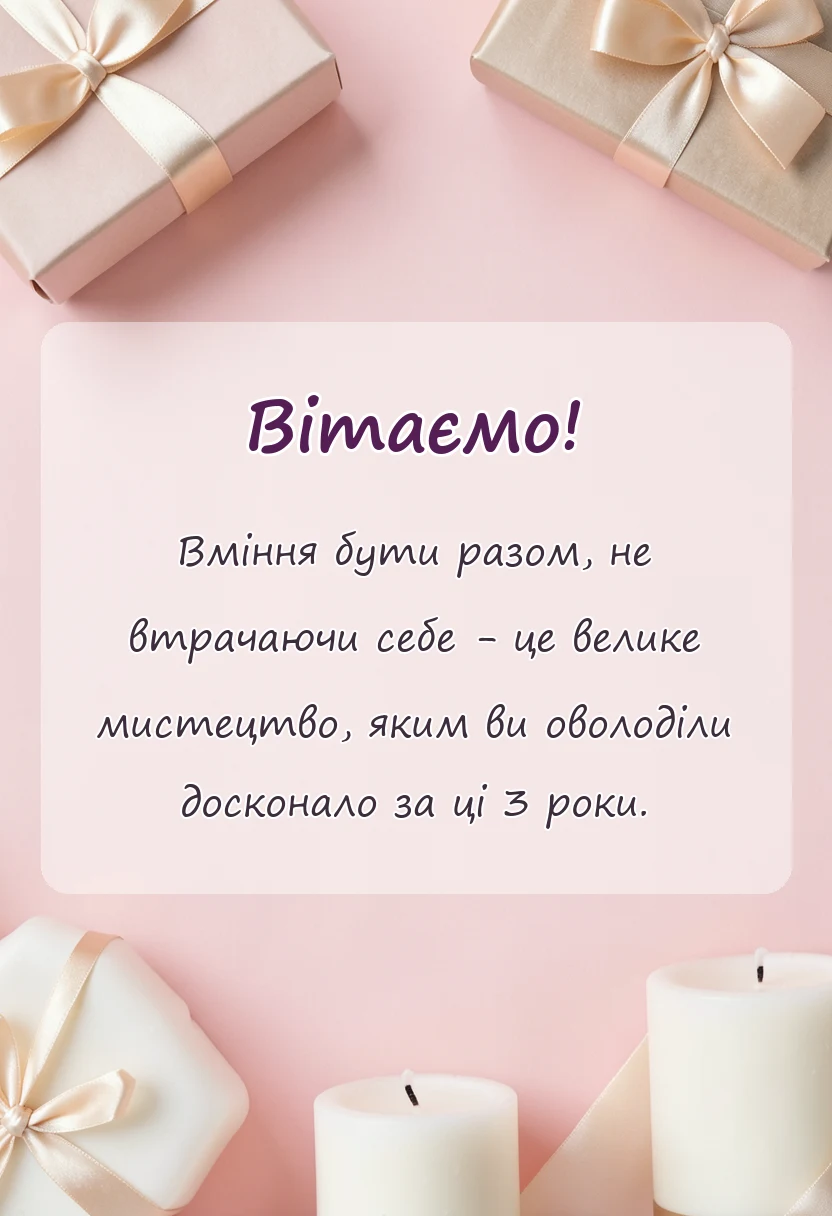 листівка з побажанням - шкіряне весілля привітання