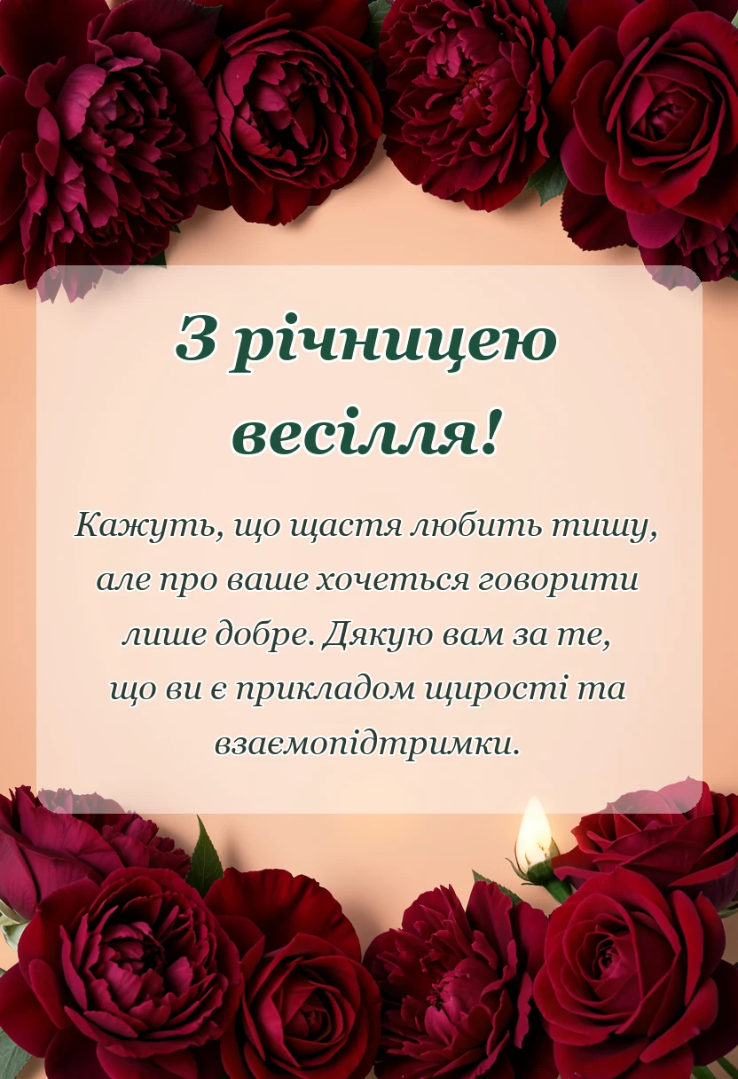 вітальна листівка - привітання з річницями весілля