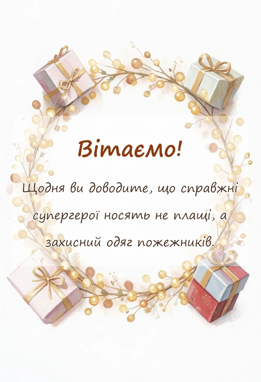 красива листівка: подяка пожежникам своїми словами