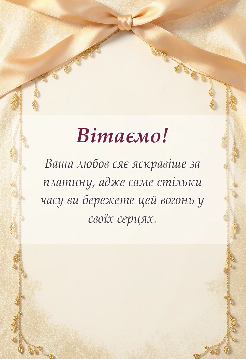 листівка з побажанням - привітання з 70 роками весілля своїми словами
