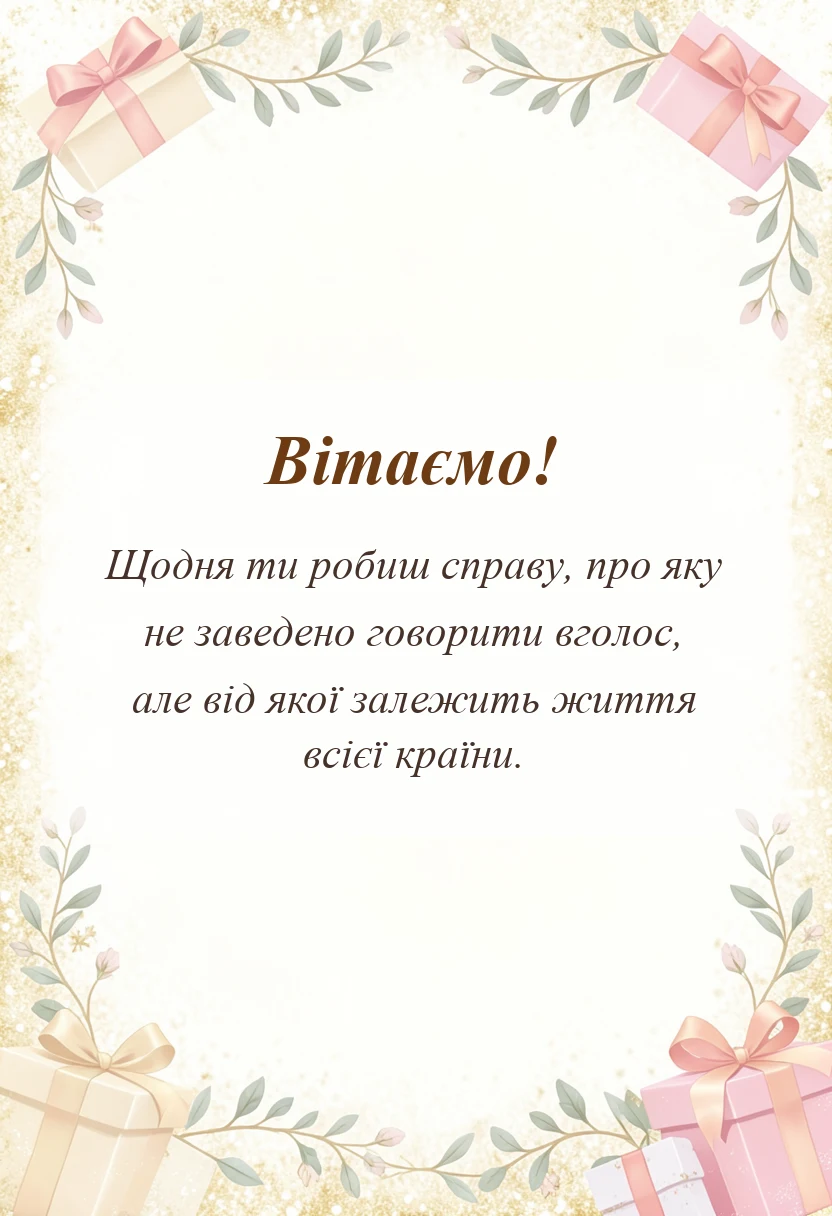 вітальна листівка - привітання з професійним святом сбу