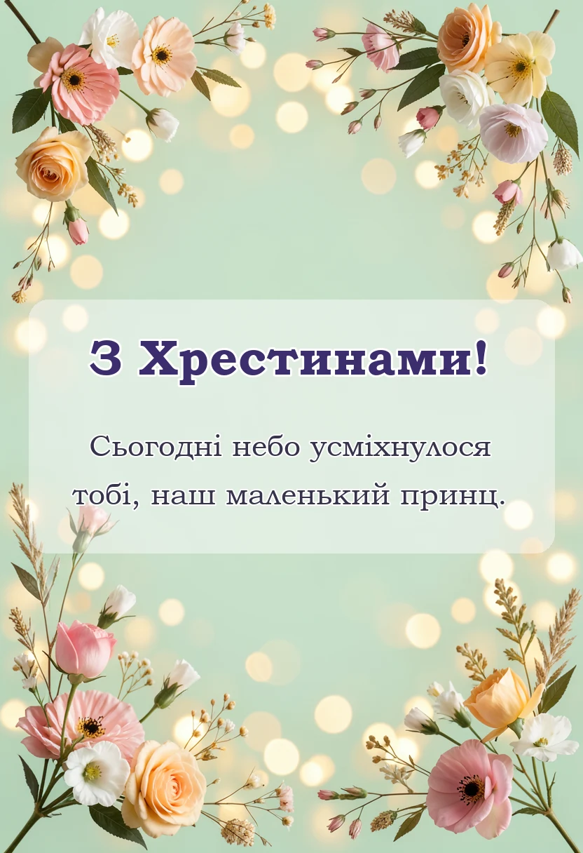 листівка з побажанням - що побажати на хрестини хлопчику