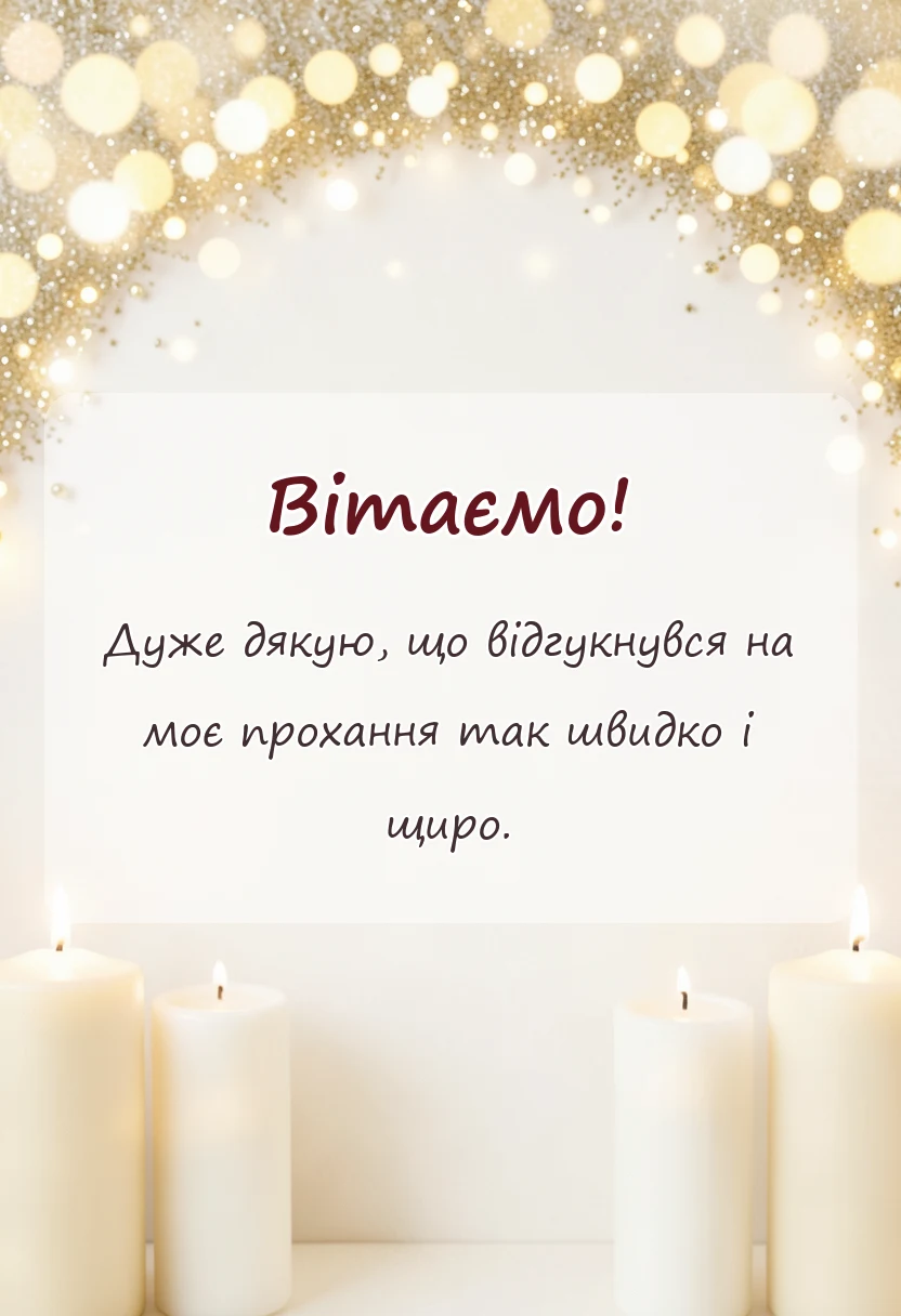 святкова картинка: подяка за допомогу своїми словами