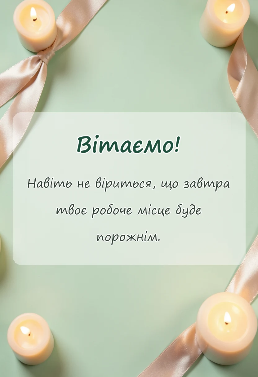 унікальна листівка - прощальні слова при звільненні з роботи колезі
