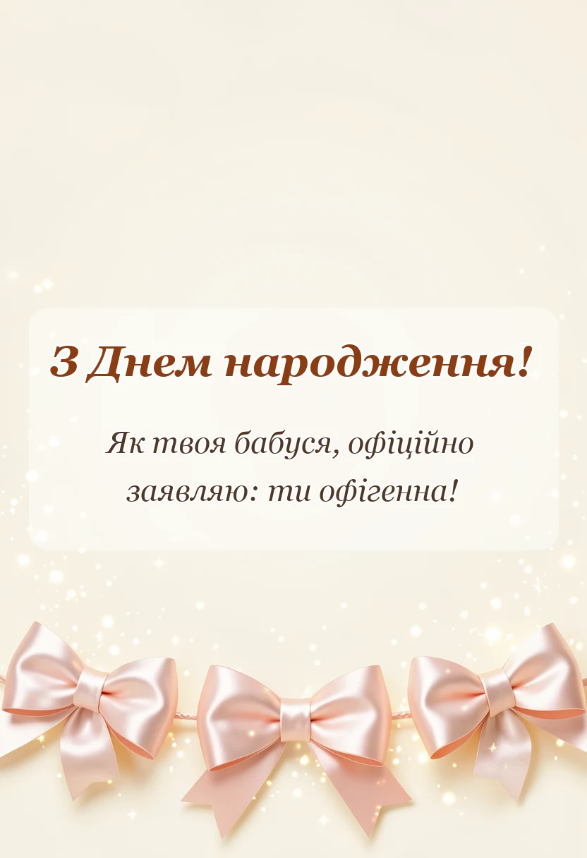 унікальна листівка - привітання з днем народження онучки бабусі