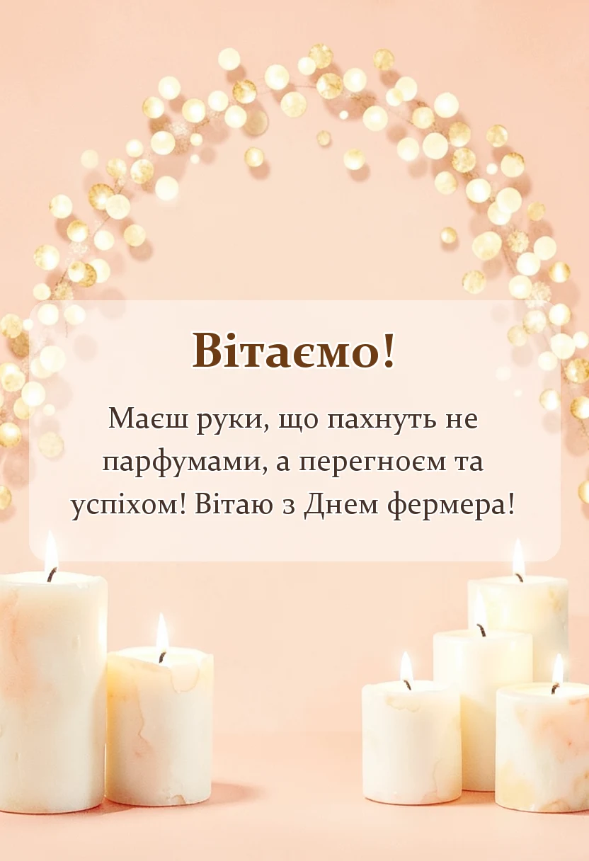 красива листівка: привітання з днем фермера