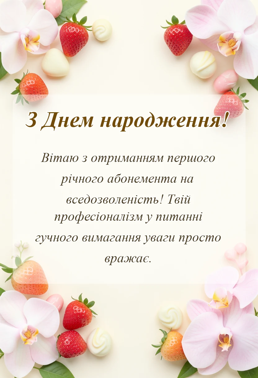вітальна листівка - привітання з першим днем народження малюка