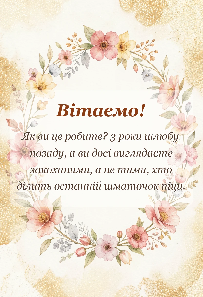 красива листівка: привітання з річницею весілля 3 роки